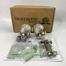 Nostalgic Warehouse 701959 Claead Rosette Egg & Dart Knob Set Satin Nickel NEW!