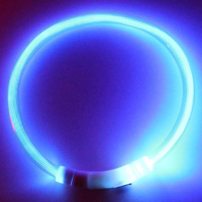 RECHARGEABLE LED Light-up Flash GLOW COLLAR Dog Pet Safety MICRO USB adjustable