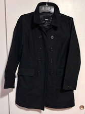 Mossimo Coat Women's Size Large Black Label Jacket Trench Peacoat Cotton Spandex