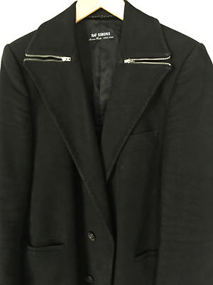 RAF SIMONS Mantel (Coat)  COLLECTORS ITEM vintage 1998-99 Zip / Made in Belgium