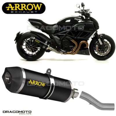 Auspuff Ducati Diavel 1200 2013 2014 Arrow Alu schwarz CC RACE-TECH