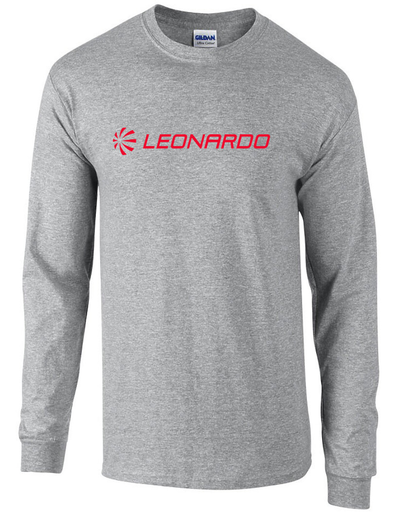 Leonardo Long Sleeve Tee Italian Aerospace Company Plane Jet
