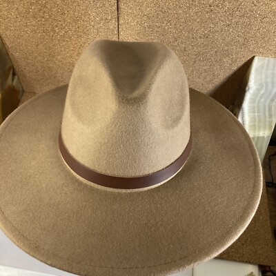Evereve Harriet Isles Brown Kellen Wool Felt Wide Brim Hat | eBay