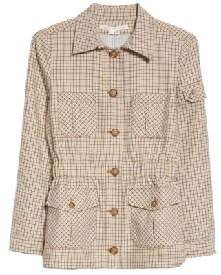 New Veronica Beard check camp jacket Size 4