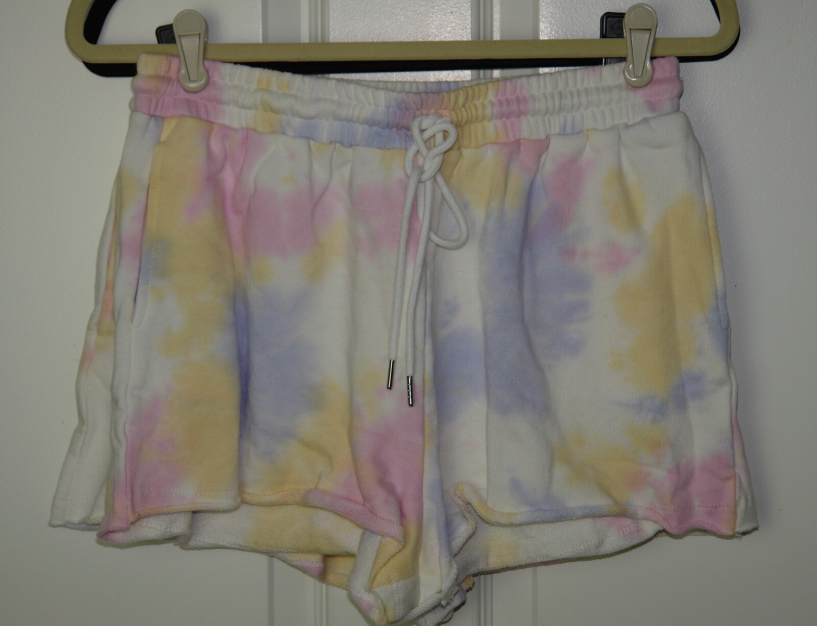 FILA Pantaloncini corti nuovi con etichette Row A pastel tie dye French Terry vita elastica LG