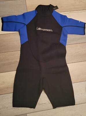 Lemorecn Wetsuits Adult's Premium Neoprene Diving Suit 3mm Shorty Jumpsuit Sz Lg