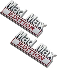 2x Metal Mad Max Edition Emblem Side Rear Front Hood Trunk Sticker Chrome Red