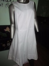 Lauren Ralph Lauren White Cotton Box Pleat Dress SZ 16 MSRP $150