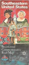 1976 STANDARD OIL Bicentennial Road Map SOUTHEASTERN UNITED STATES Atlanta Miami