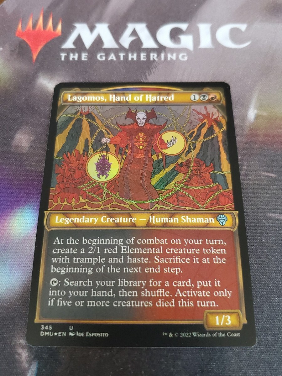 Mtg. 2x Lagomos, Hand of Hatred. Textured Foil. Dominaria United