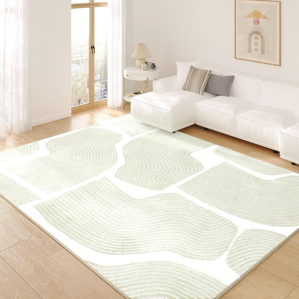 Ultra Soft Area Rug 8X10, Non Slip, Stain Resistant Living Room Rug
