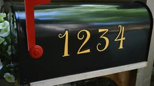 Mailbox Magnet (Partial Cover) Address Numbers Yellow for Black or Whi Mail Box