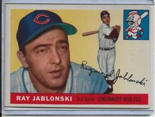 1955 Topps Baseball Card Ray Jablonski 3rd Base Cincinnati Reds Near Mint # 56