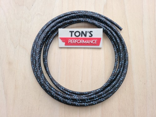 5 feet Vintage Braided Cloth Covered Primary Wire 12 GA gauge Black Blue - Picture 2 of 2