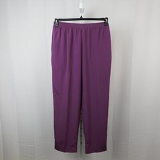Alfred Dunner Elastic Waist Comfort Pull-On Casual Pants - 14, Berry 958