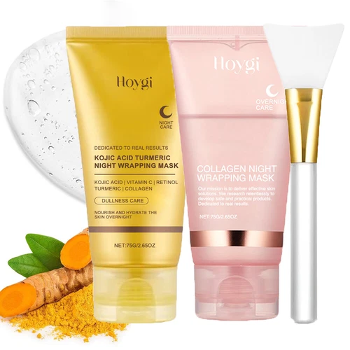 Kojic Acid Turmeric Night Wrapping Mask Collagen Overnight Peel Off Facial Mask