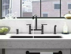 Kohler Purist K 7548 4 Bl Matte Black Deck Mount Bridge Kitchen