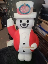 Vintage Strohs Beer Advertising Sign Barware 27"x 16" Foam Snowman Incomplete