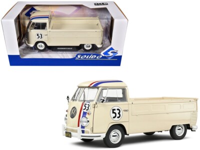 SOLIDO 1950 VW VOLKSWAGEN T1 PICK UP TRUCK RACER #53 1/18 BEIGE