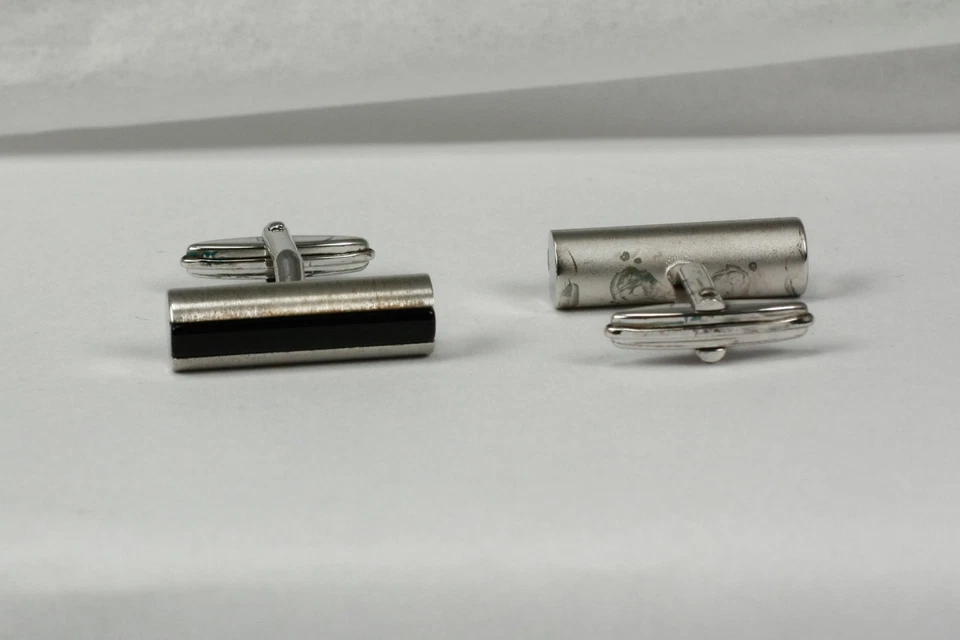 Gemelos De Manga En Plata 925 Con Ónix - Imagen 2 de 2