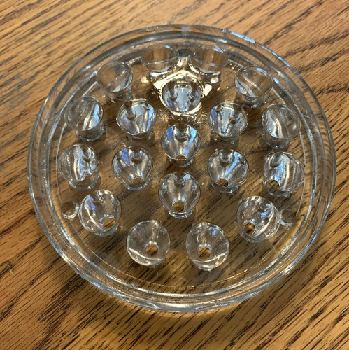 Vintage 5" Clear Glass Flower Frog 19 Hole Floral Arrangement Holder Vase