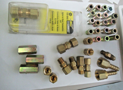 35 PIECES Inverted & COMPRESSION BRASS FITTINGS
