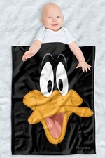 Looney Tunes Soft Fleece Baby Blanket, Cozy Crib Throw 30"x40" Daffy Face