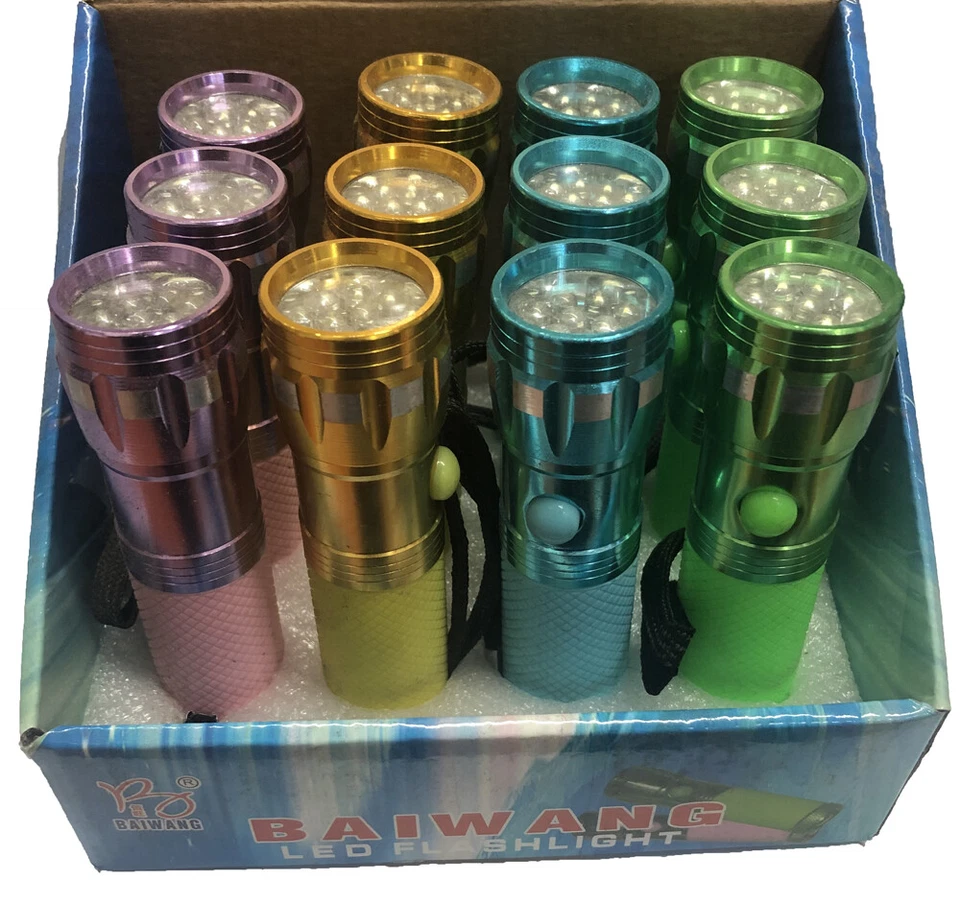 BAIWANG 14 Head LED Waterproof Aluminum Indoor & Outdoors FLASHLIGHT uses 3A battery LOT