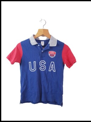 Gap Kinder Jungen blau Baumwolle Basic Polo T-Shirt Größe 5-6 Jahre normal 