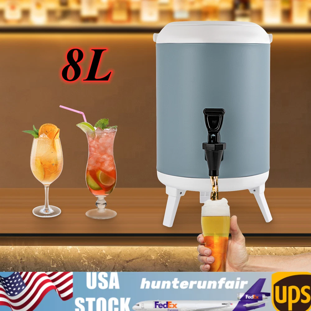 Insulated Beverage Dispenser Thermal Hot & Cold Drink Dispenser 8L/1.9 Gallons