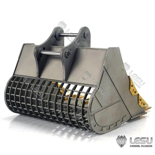 LESU Metal Grille Bucket for C374 1/14 Scale Hydraulic Excavator Brass Teeth - Picture 4 of 10