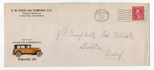 1934 Advertising Cover for the Yellow Cab Company Stockton CA