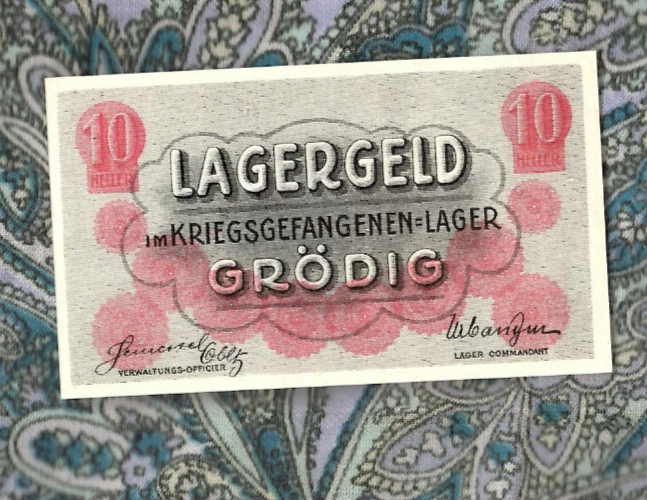 Great Historic 纸币 1915 年第一次世界大战奥地利-匈牙利 Grodig 10 Heller Pow Camp Unc — 第 3/3 张图片