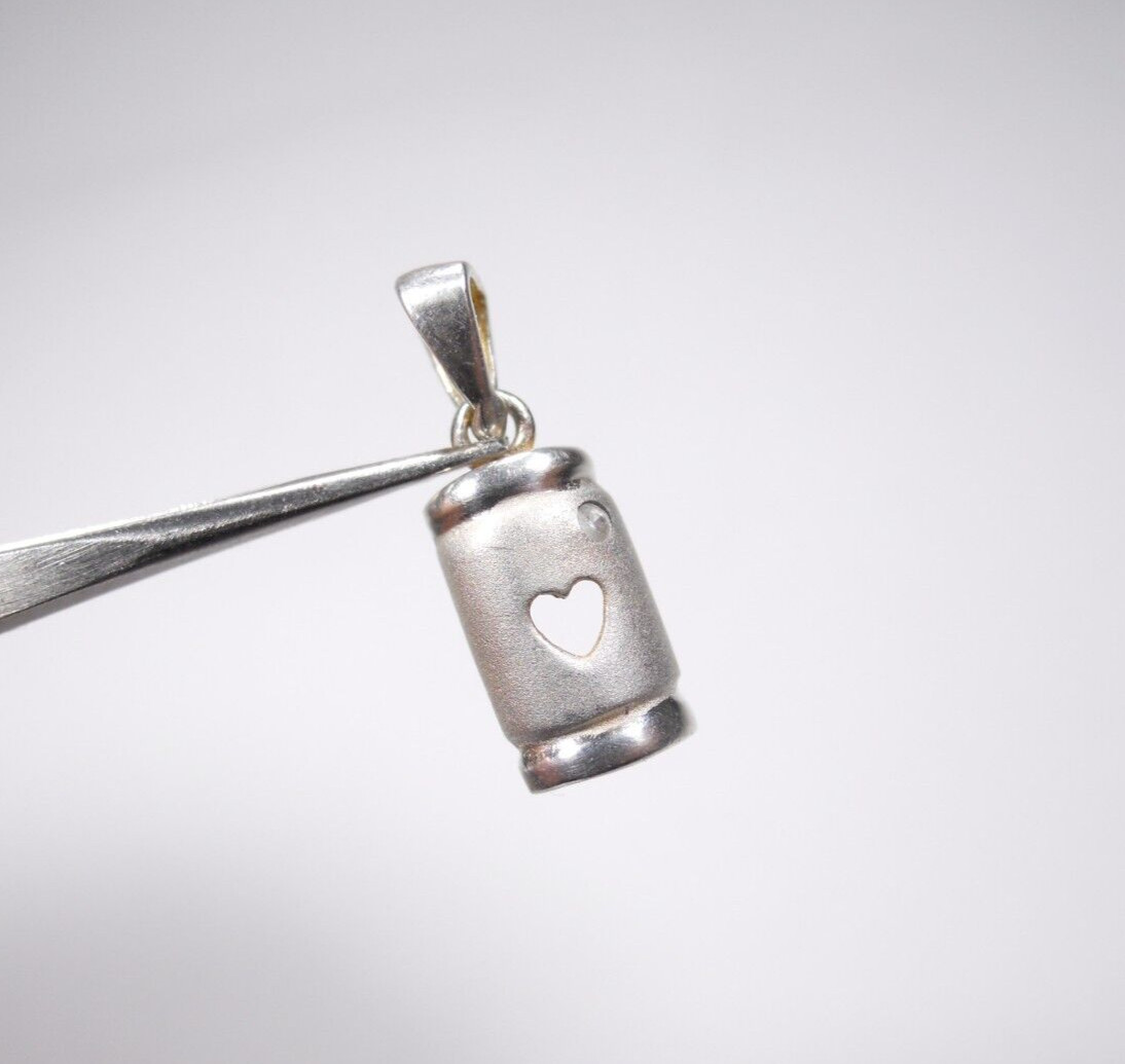 VINTAGE RECTANGULAR OPEN HEART CLEAR STONE STERLI… - image 1