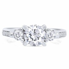 2.20Ct Round Cut White Moissanite Engagement Wedding Ring 14K White Gold Size 8.