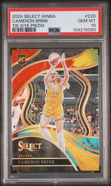 POP 4 PSA 10 CAMERON BRINK 2024 Panini Select WNBA 228 Tie-Dye Prizm /25 RC