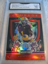 N'KEAL HARRY PATRIOTS 2019 PRIZM DRAFT PICKS ORANGE CRUSADE PRIZM RC 8 GRADED 10