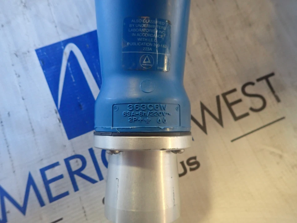 Conector Hubbell Receptáculo 363C6W 63 amp 6H 220v 2P +G Foto 2 de 4