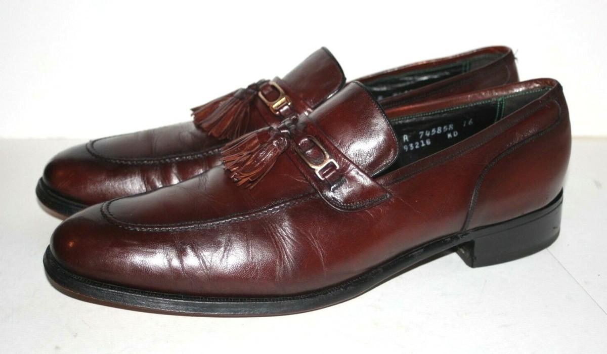 D Men's Vintage FLORSHEIM Imperial Dress Shoes Brown Loafer Slip On