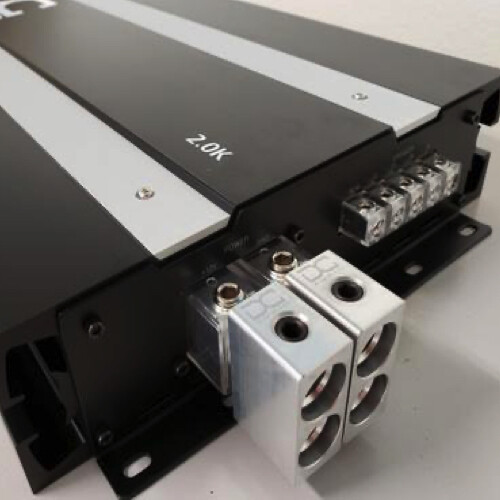 DC Audio Dual 1/0 to 1/0 Gauge Wire Reducers Machined Amplifier Inputs- Aluminum