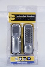 Yale Locks - Hold Open Push Button Door Lock - Satin Chrome Finish