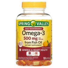 Spring Valley Omega 3 Fish Oil Dietary Supplement 500 Mg 120 Count