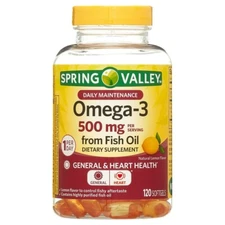 Spring Valley Omega 3 Fish Oil Dietary Supplement 500 Mg 120 Count