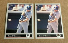 (2) 1992 Leaf PETE O'BRIEN #260 BASE + ERROR SP 