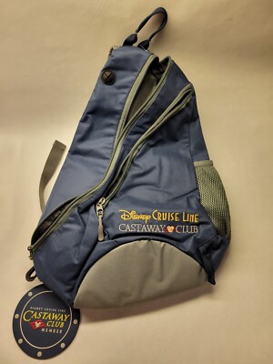 New Disney Cruise Line Castaway Club Travel Sling Backpack Navy Blue Gray s-l400.jpg main image 2