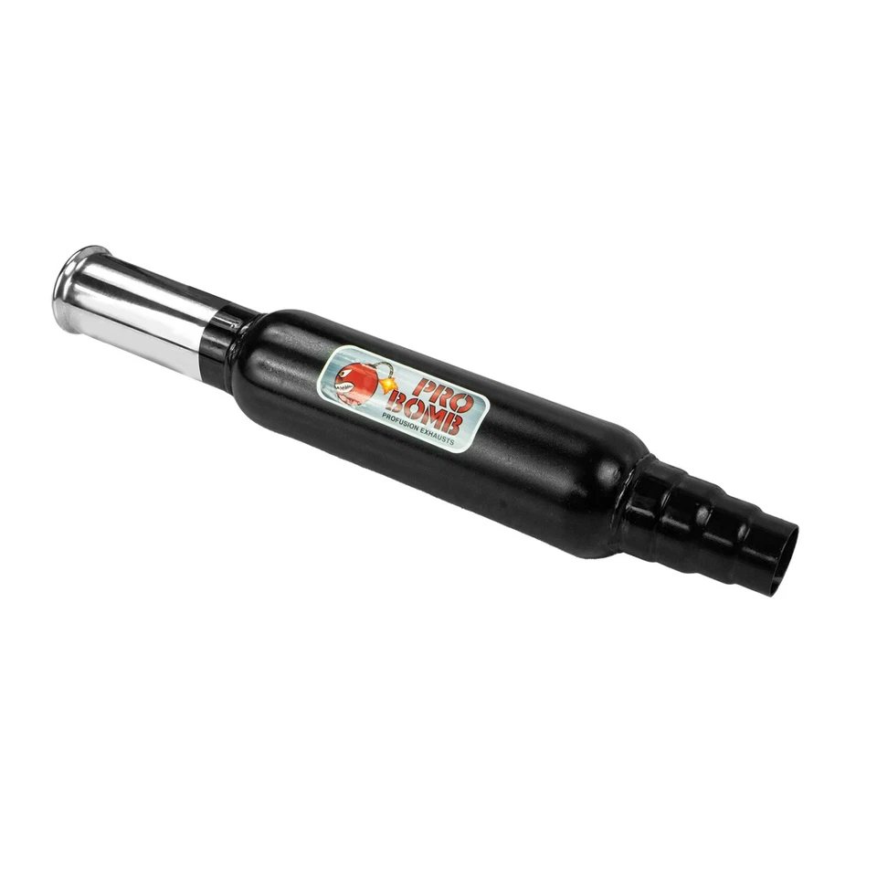 PRO Bomb Universal back box tail pipe exhaust In Gloss Black or Cherry Red Color - Image 2 of 4