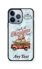 Funda de teléfono Bunny Rabbit Cheer personalizada Country Christmas para iPhone Samsung