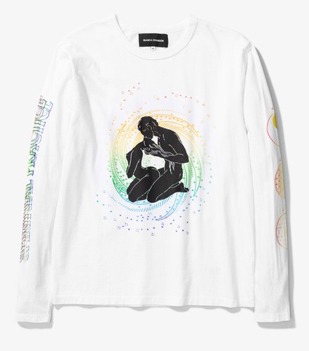 New BIANCA CHANDÔN Men Spiritual Practice LS T-Shirt LARGE Cotton Made USA NWOT