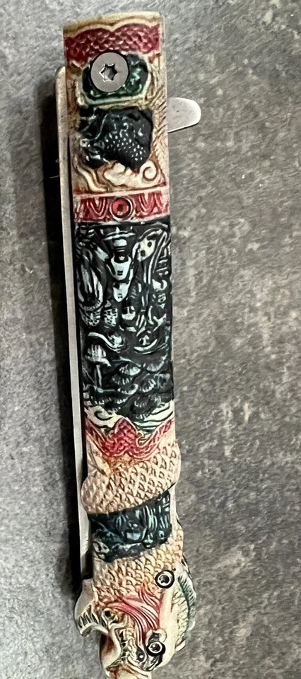 "Navaja de bolsillo abierta asistida por resorte Highlander 1986 película 9,5""" Foto 2 de 3