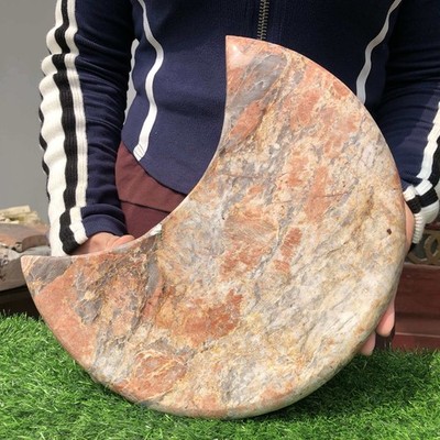 6.4LB Natural Sunstone Quartz  crystal hand Carved moon Reiki healing